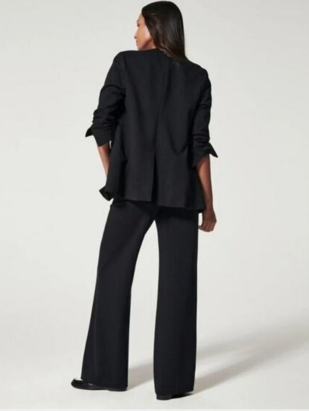 Spanx Perfect Collarless Blazer Black Ponte Knit Women's 1X Career Office Jacket - Picture 3 of 12
